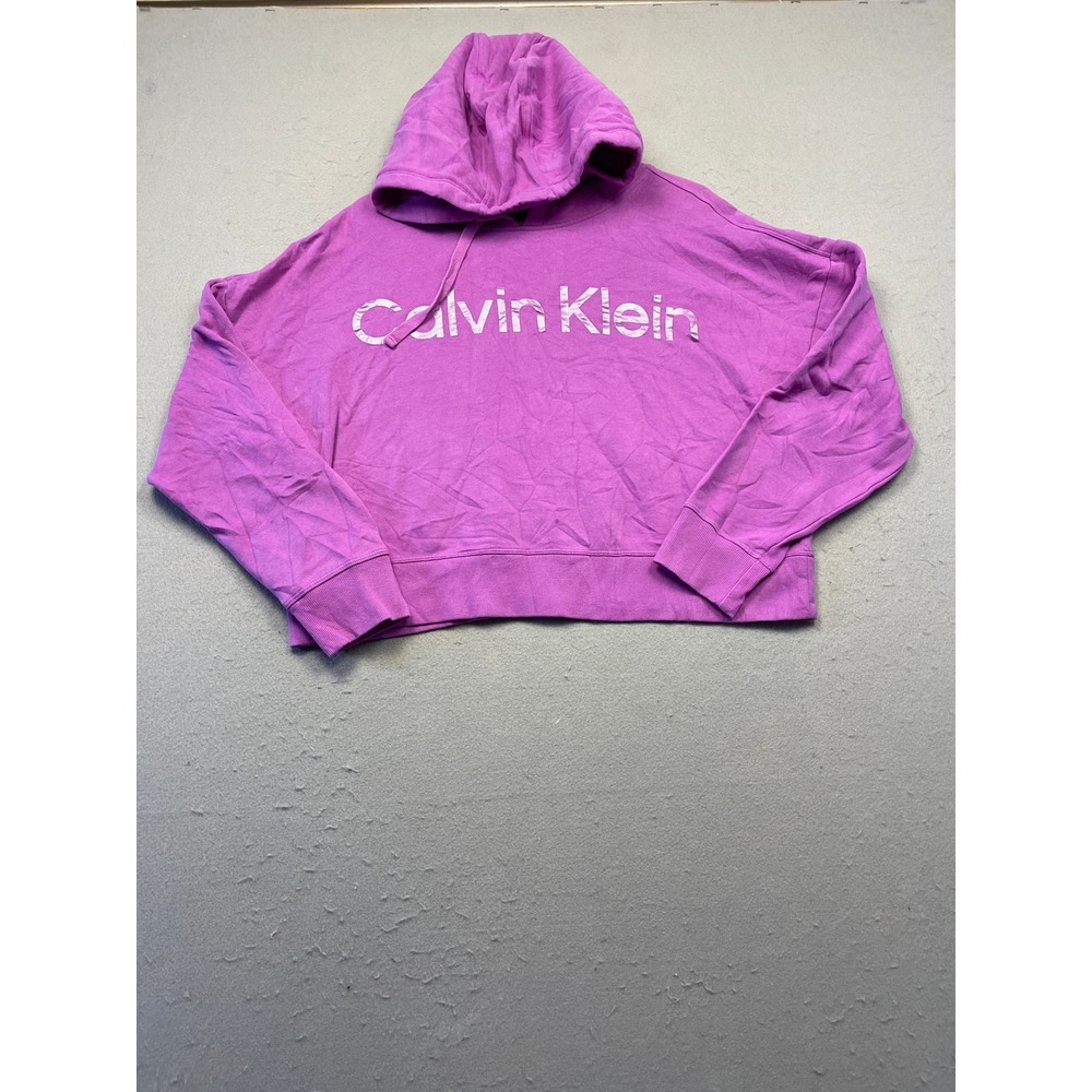 Calvin Klein Hoodie Fleece Purple XL Womens